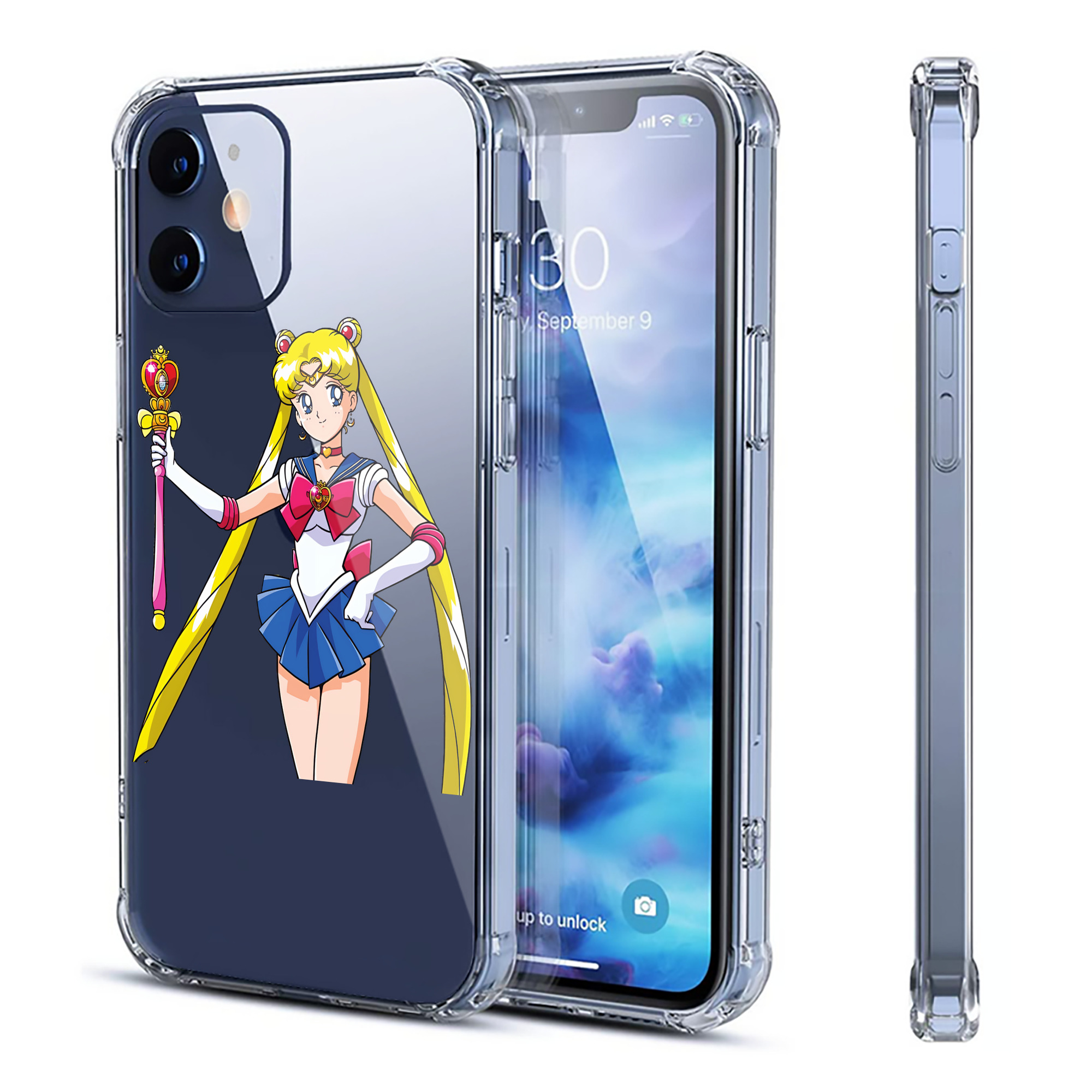 （画像用） 美少女戦士セーラームーン 月野 うさぎ つきの うさぎ Sailor Moon Tsukino Usagi 【iPhone 12シリーズ対応】透明スマホケース（クリアソフトケース）